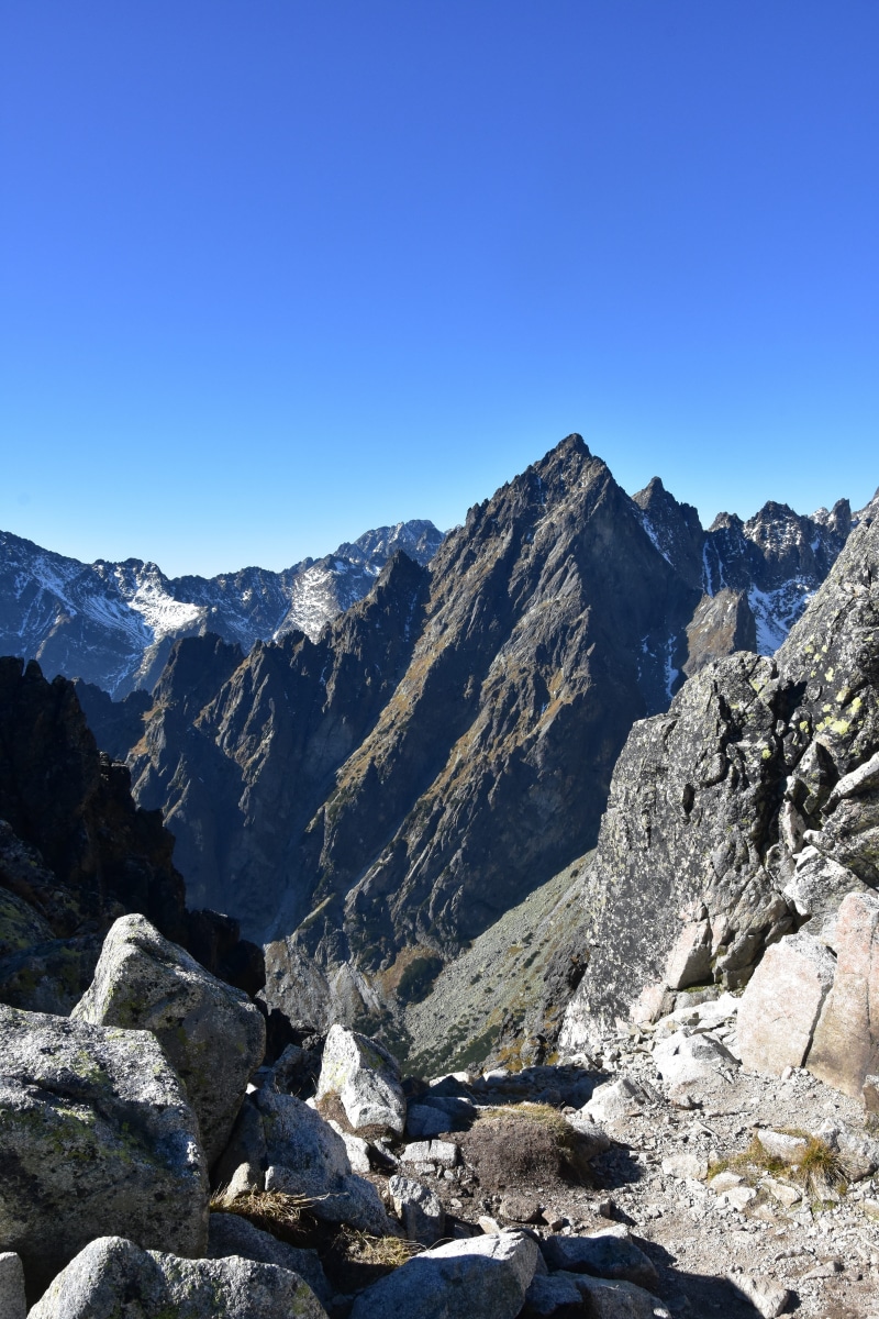tranquil scene, no people, day, copy space, solid, outdoors, environment, scenics - nature, landscape, 5K, rock, tranquility, mountain, mountain peak