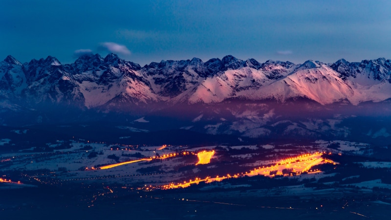 sunrise - Dawn, poland, sun, tibet, cloud - Sky, light, snowcapped, ice, landscape, cold temperature, tranquility, high Up, sky, sunset, cold - Temperature