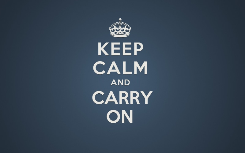 typography, simple background, Keep Calm and..., 2K