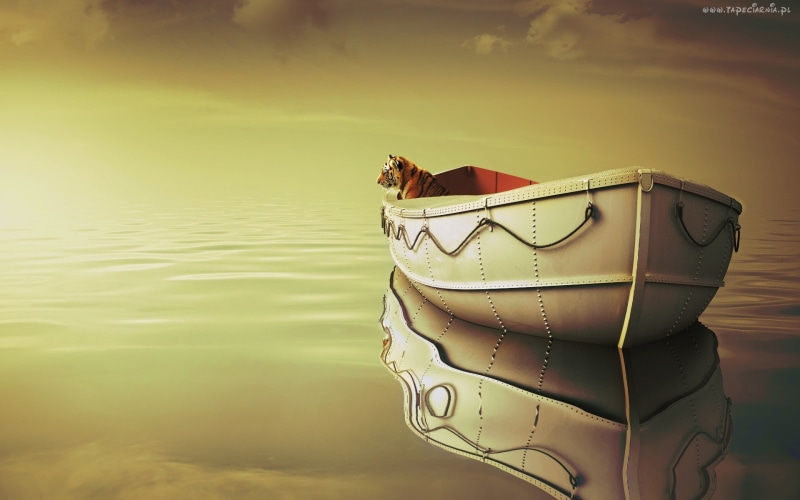 nautical vessel, tranquility, rowboat, 1080P, scenics - nature, transportation, waterfront, Life of Pi, sunset, tranquil scene, no people, mode of transportation