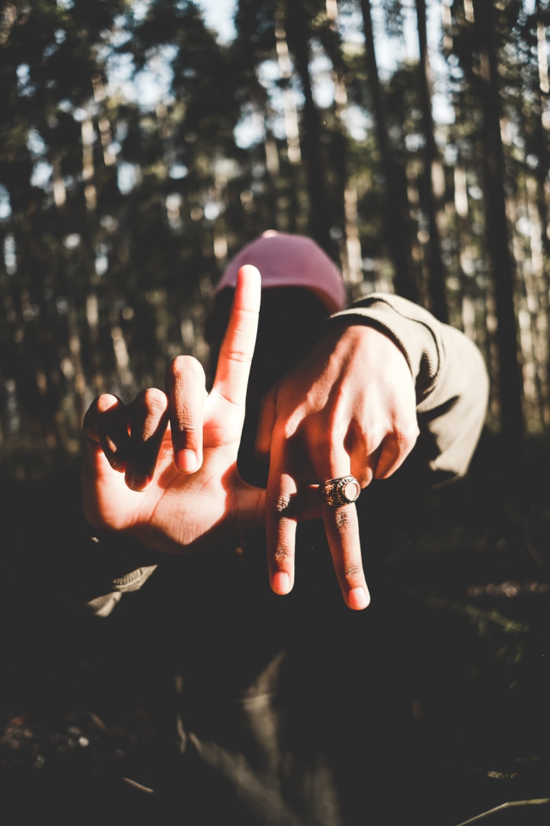 finger, 5K, leisure activity, lifestyles, human finger, aggression, hand, gang signs, bokeh, human body part, la, gorest, land, sun, one person, day, hand signs