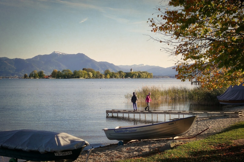 boot, lake, tree, beauty in nature, water, transportation, nature, rear view, travel, waters, mountains, mountain, men, ladies island, 4K, nautical vessel