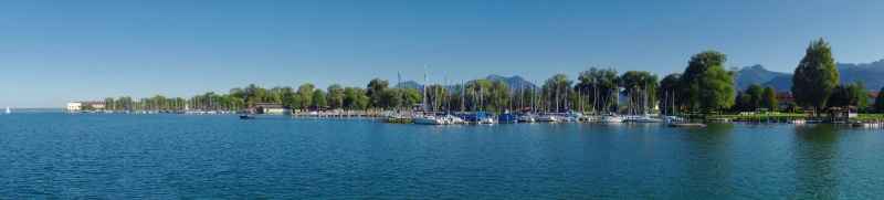 chiemsee, sky, yacht, tree, mountains, boat, alpine, palm tree, bavaria, sail, clear sky, sailboat, water sports, scenics - nature, water, landscape, no people