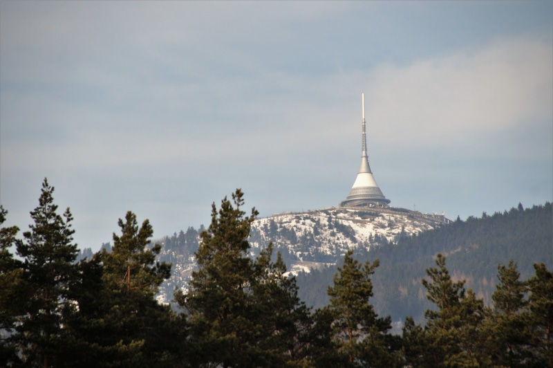 cloud - sky, scenics - nature, outdoors, travel destinations, tower, sky, hill, tourism, antenna, plant, built structure, architecture, ještěd, tree, tv