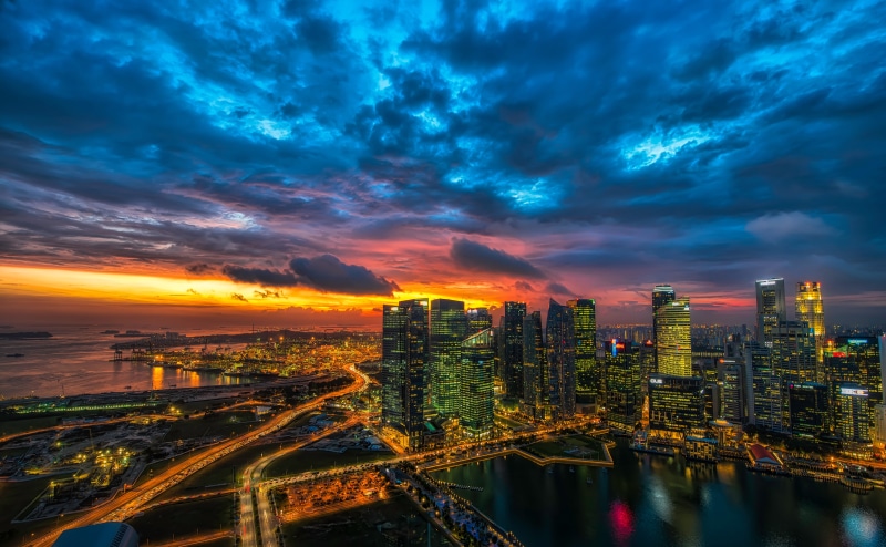 golden, nature, sky, high, building, angle, city high, areal, tower, high rise building, sunset, no people, cityscape, downtown District, lighted, urban Skyline