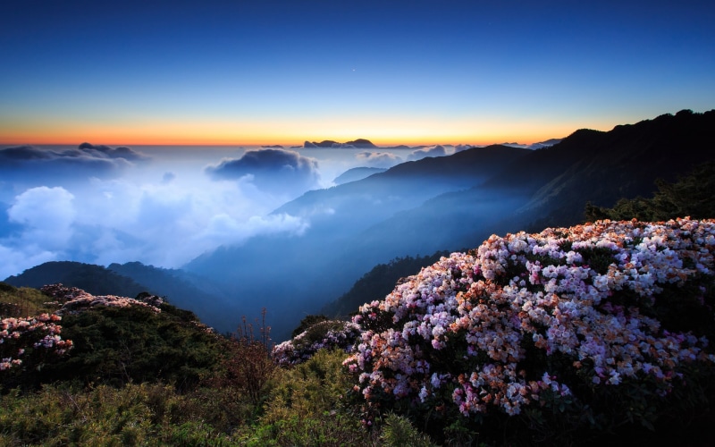 landscape, background, fog, sky, photo, close, mountain, areal, top, 1080P, sunset