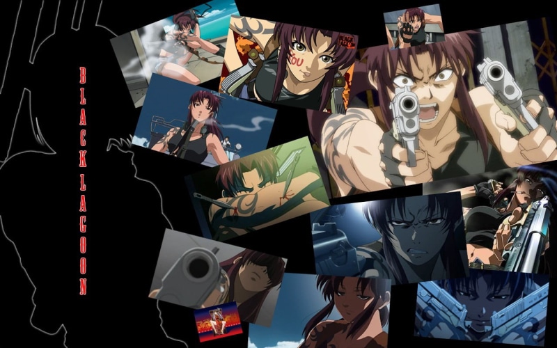 choice, Black Lagoon, art and craft, digital, large group of objects, 720P, Revy, electric lamp, female likeness, creativity, representation, retail, male likeness