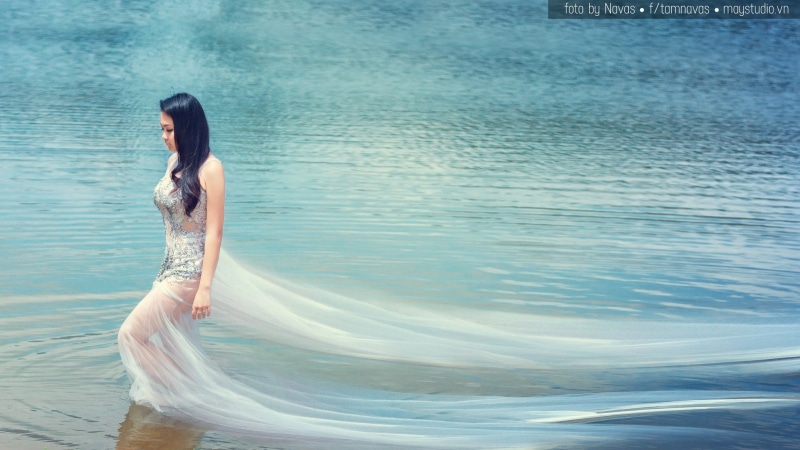 women, portrait, Asian, 1080P, lagoon