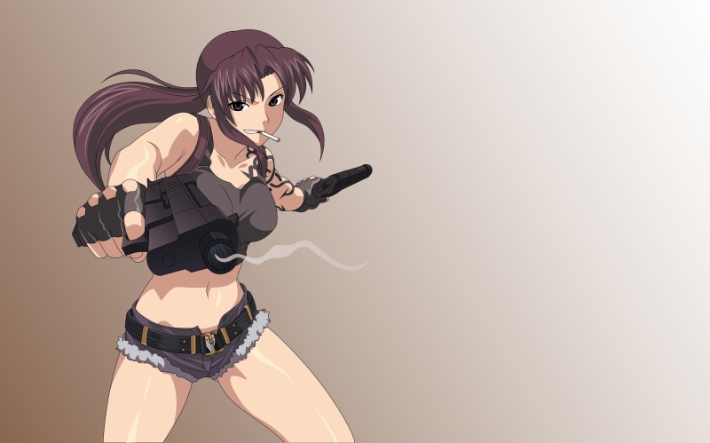 representation, nature, three quarter length, anime, technology, cut out, Black Lagoon, 5K, no people, copy space, anime girls, futuristic, retro styled