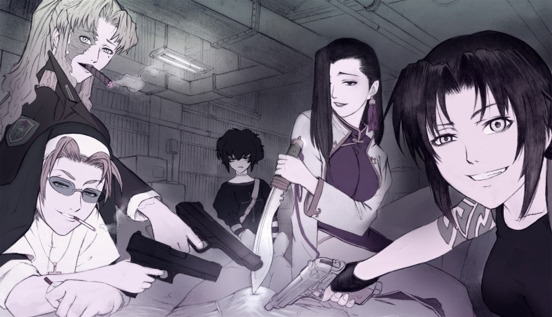 Revy, Black Lagoon, 1080P, Balalaika, anime, Shenhua, Sawyer The Cleaner