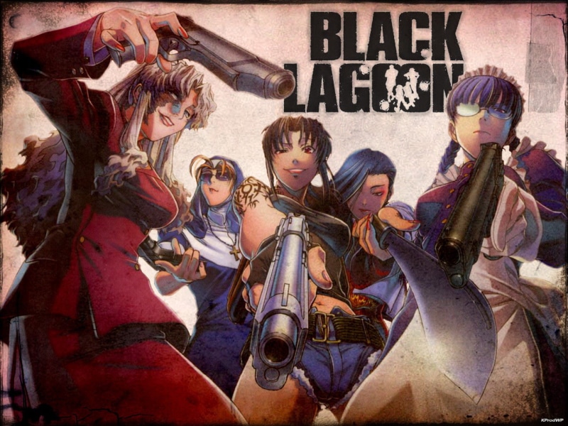 Black Lagoon, Shenhua, Eda, 720P, Balalaika, Roberta, anime girls, Revy