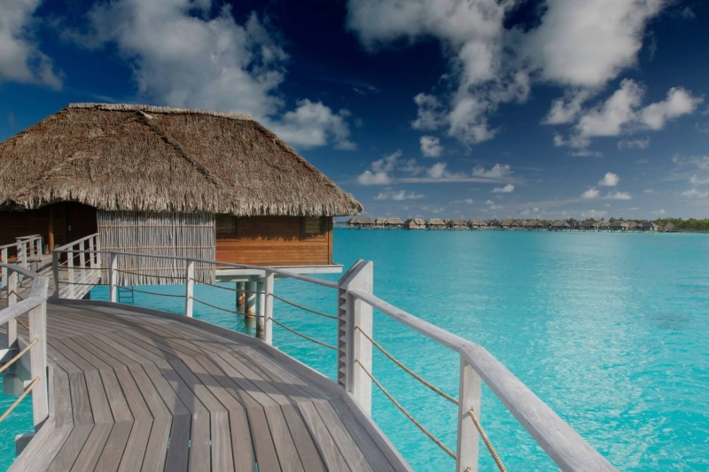 hut, floating, ocean, beach, brown, south-pacific, bungalow, bore-bora, island, bora, 1080P, tahiti, water, bungalows, exotic, tropical, polynesia, lagoon