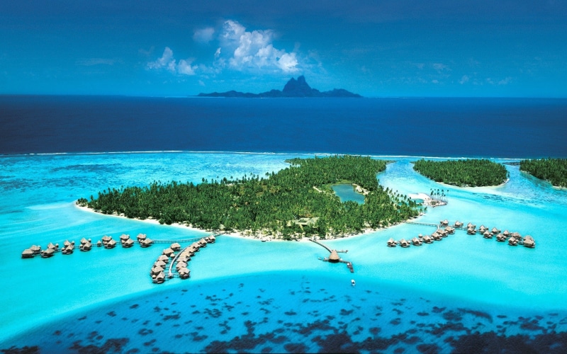 island, no people, sea, horizon over water, travel, travel destinations, tranquil scene, outdoors, horizon, scenics - nature, water, Bora Bora, cloud - sky