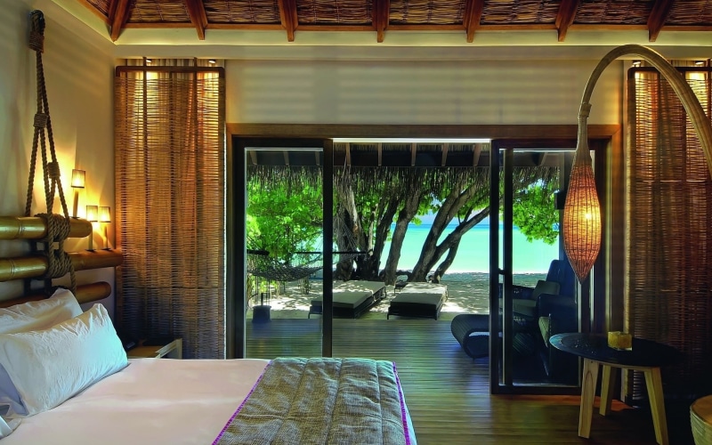glass, trees, glass - material, door, room, chair, Bora Bora, seat, frame, steel, 1080P, domestic room, resort, home showcase interior, beach, home interior