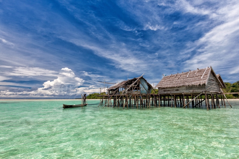 beach, bungalow, the water shed, hut, nature, widi islands, sea, indonesia, travel, blue, house, idyllic, no people, body of water, scenics, turquoise Colored
