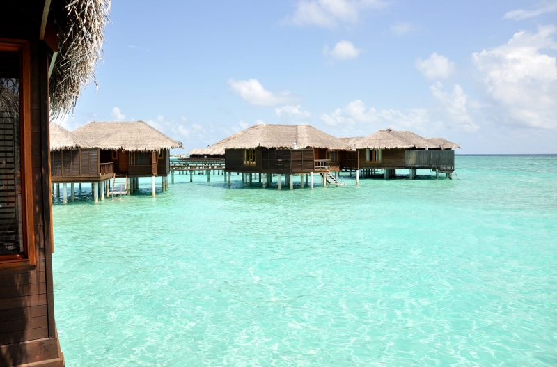 tourism, brown, holiday Villa, summer, travel, sea, sky, bamboo houses, beach, thatched roof, maldives, building, building exterior, relaxation, built structure