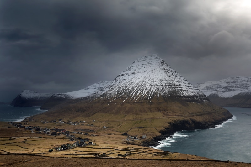 mountain, Faroe islands, 5K, pyramid