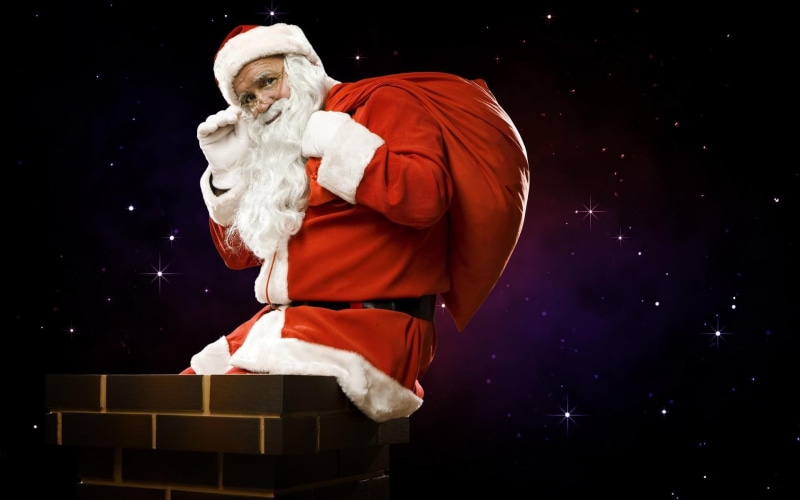 gifts, bag, midnight, santa claus, trumpet, 1080P, claus, santa, holiday, christmas