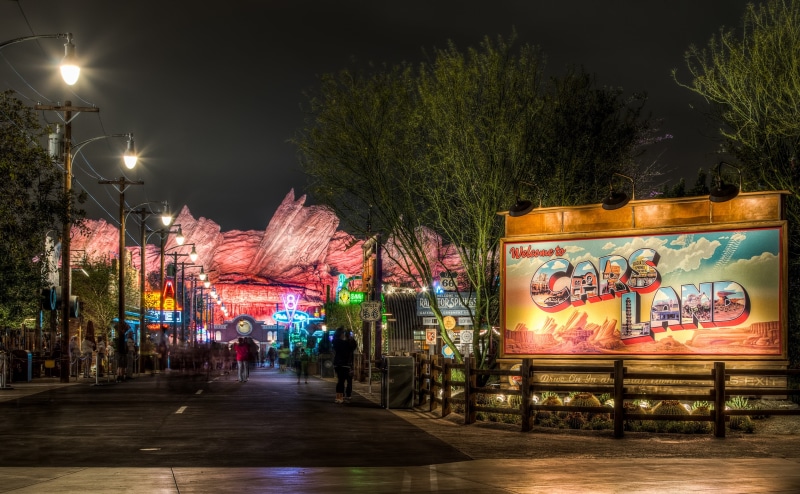 creativity, no people, tree, night, Attraction, welcome, city, nature, United States, street light, illuminated, Disney California Adventure, representation