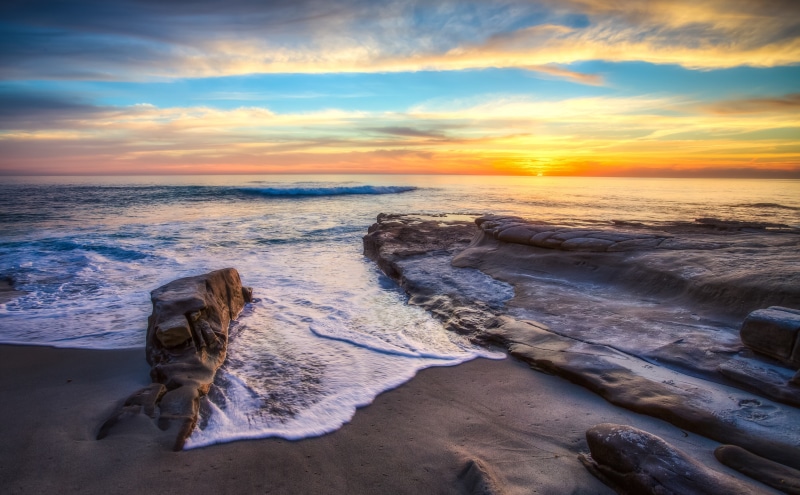 diego, cloud - sky, water, Nature, California, pacificocean, Coastal, canon, sea, beautiful, Rock, Dusk, Sunset, canon5dmarkiii, Wave, beauty in nature