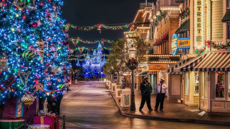 christmas lights, 1080P, anaheim, christmas, usa, disneyland, california, united states