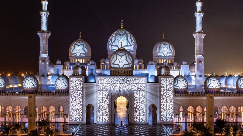 zayed, dhabi, decoration, hd, 2K, abu, light, night, united, sheikh, mosque, arab, desktop, effects, emirates