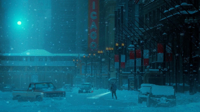 group of people, nature, moonlight, street, moon, blizzard, transportation, snowing, 1080P, building, built structure, motion, winter, building exterior