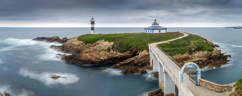 sky, tower, island, 5K, nature, travel destinations, spain, environment, built structure, coast, building exterior, light, travel, high angle view, building