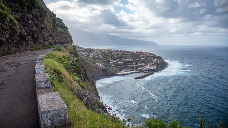 cliffs, idyllic, portugal, scenics - nature, outdoors, formation, solid, sky, 2K, no people, beach, nature, land, beauty in nature, road, sea, shoreline