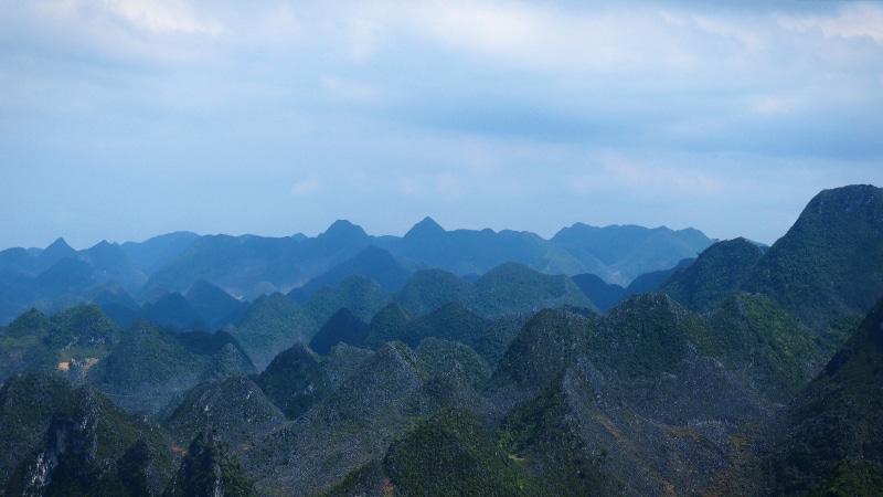 blue, mountain, scenics - nature, fog, non-urban scene, mountain peak, vietnam, vast, tranquility, nature, mountains, ridges, forest, no people, misty