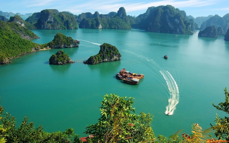 sea, 1080P, water, boat, island, photography, ship, nature, Vietnam, Ha Long Bay, tropical, landscape, bay, trees