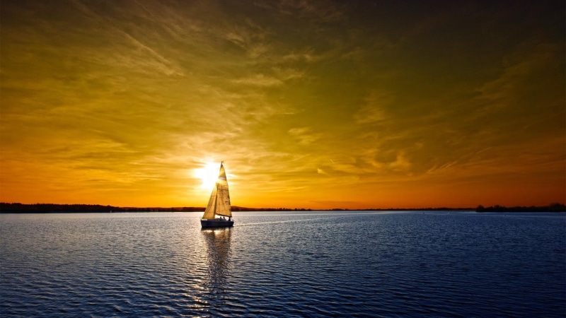 beauty in nature, orange color, black, boat, horizon, transportation, dramatic sky, waterfront, scenics - nature, mode of transportation, sailboat, clouds