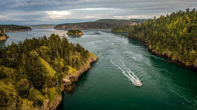 whidbey, boat, green, island, Whidbey Island, islands, sound, Puget Sound, s, forest, tree, 1080P, Washington, puget, bay