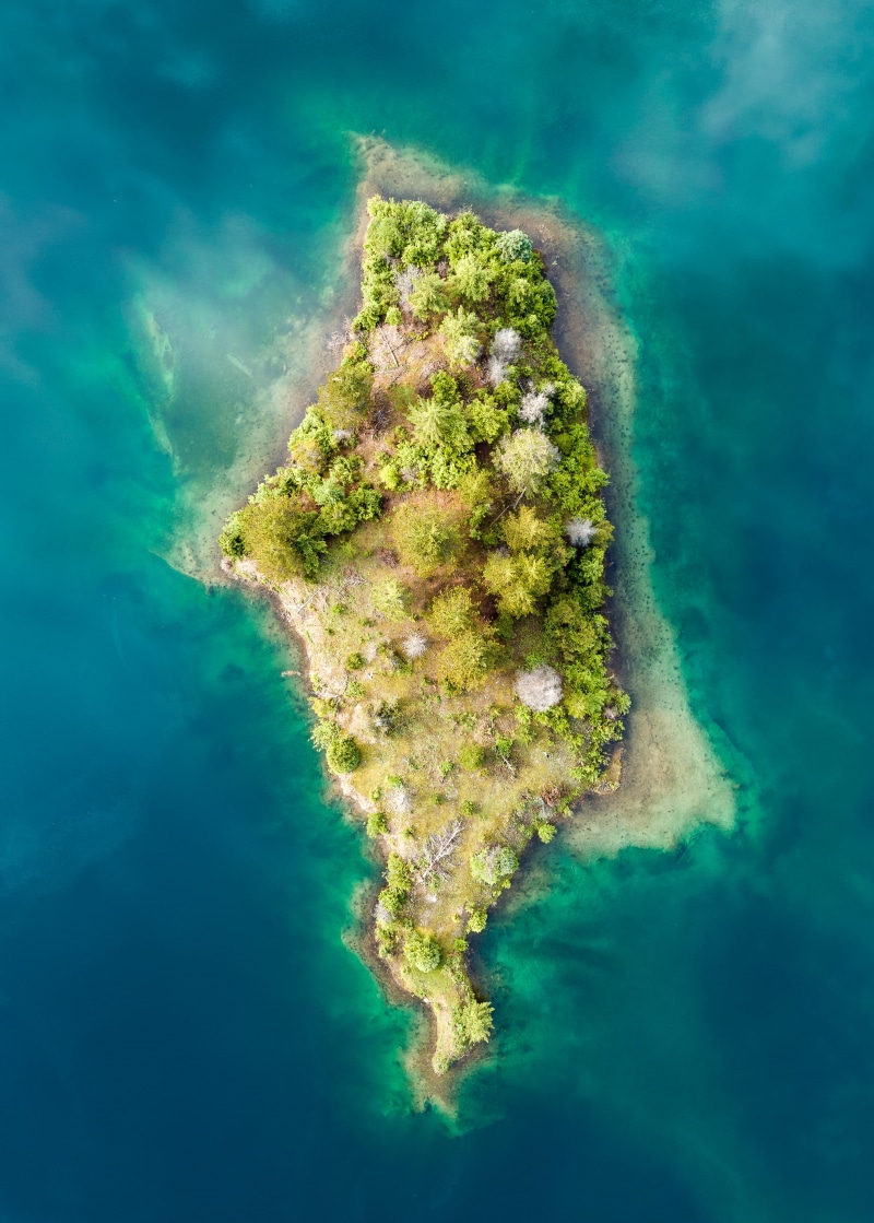 underwater, day, s, green, tree, reef, water, beauty in nature, outdoors, islet, washington state, sea, eye, view, no people, land, 2K, green color, dji mavic pro