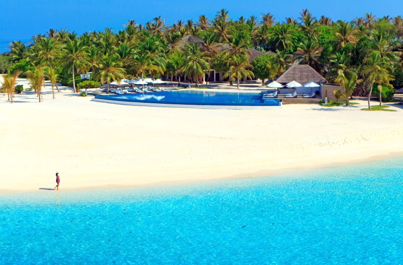 land, stay, leisure Activity, sunbathing, scenics - nature, coastline, trees, beauty In Nature, pool, vacations, tourism, sun loungers, sand, island, tourist