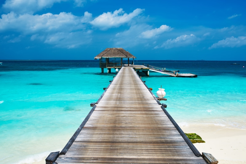 blue, tropics, turquoise Colored, pierce, tourist Resort, velassaru, sky, the way forward, outdoors, idyllic, wooden, tranquility, nature, landscape, cloud - Sky