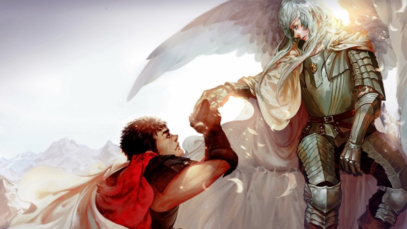 celebration, Anime, life events, men, day, Guts (Berserk), standing, togetherness, bride, Griffith (Berserk), wedding, women, love, couple - relationship