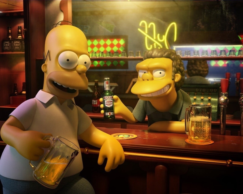 bar, glass - material, store, art and craft, sale, The Simpsons, retail display, male likeness, 720P, human representation, craft, representation, creativity