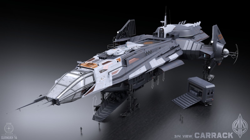 anvil aerospace, 1080P, 3D, spaceship, video games, Anvil Carrack, Star Citizen