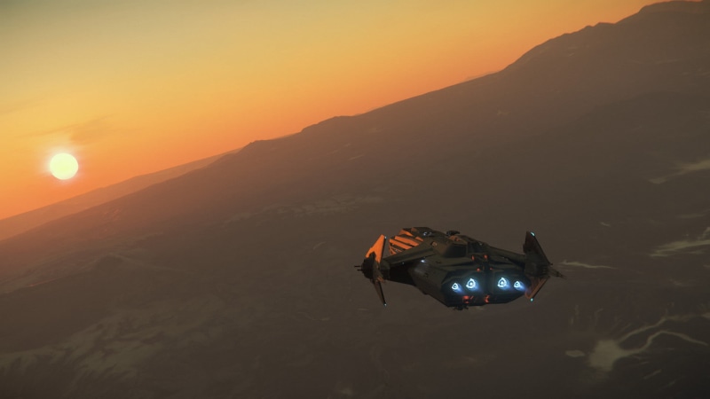 sunset, stars, Anvil Carrack, star field, video games, 1080P, Robert Space Industries, anvil aerospace, space, Stanton, Star Citizen