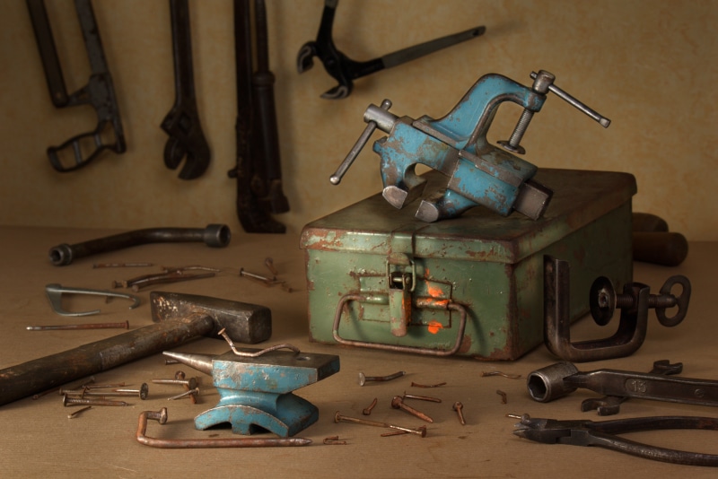 choice, work, still life, industry, wall - building feature, tool, equipment, workshop, no people, day, table, 5K, indoors, metal, machinery, man made