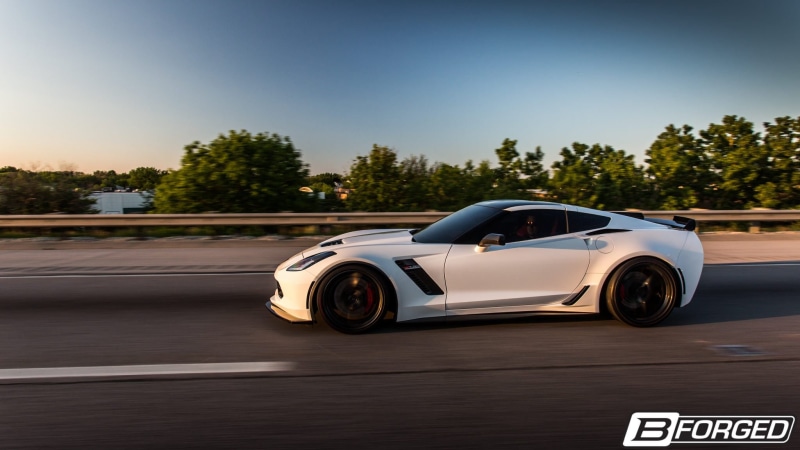 white, z06, cars, (c7), 1080P, corvette, chevy, b-forged