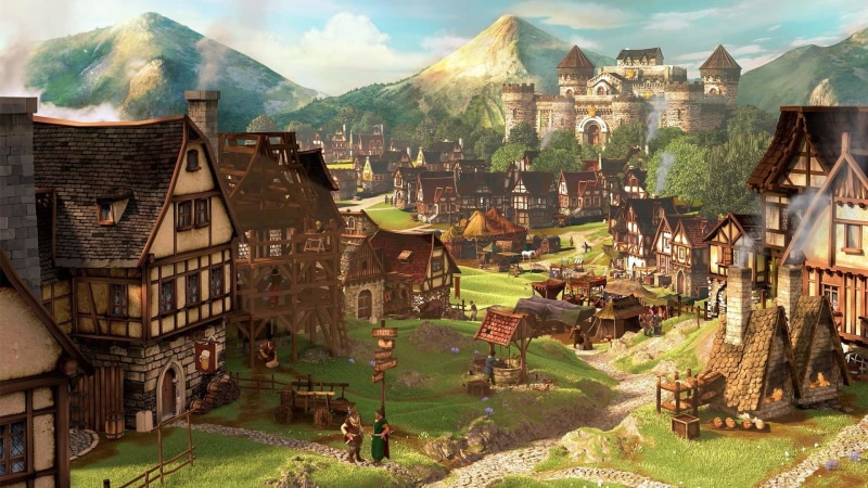 Forge Of Empires, Mountain, Castle, Town, Video Game, 1080P, House