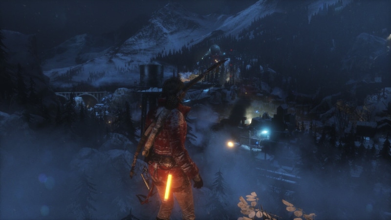 cold temperature, snow, nature, red, adult, winter, person, one person, Rise of the Tomb Raider, bow, architecture, lifestyles, leisure activity, full length