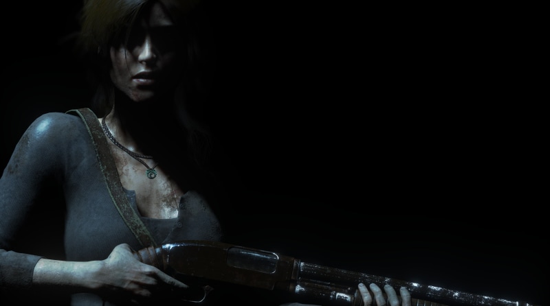 headshot, night, Tomb Raider, looking, holding, real people, indoors, waist up, beautiful woman, 2K, food and drink, refreshment, Rise of the Tomb Raider