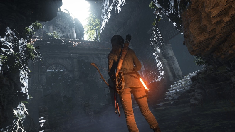 Rise of Tomb Raider, mountain, rock - object, leisure activity, real people, standing, women, people, scenics - nature, rock formation, solid, rock, adult