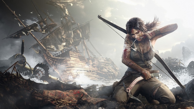 hunter, Lara Croft, wreck, Tomb Raider, bow, 1080P, people, mammal, transportation, mode of transportation, domestic, video games, livestock, digital