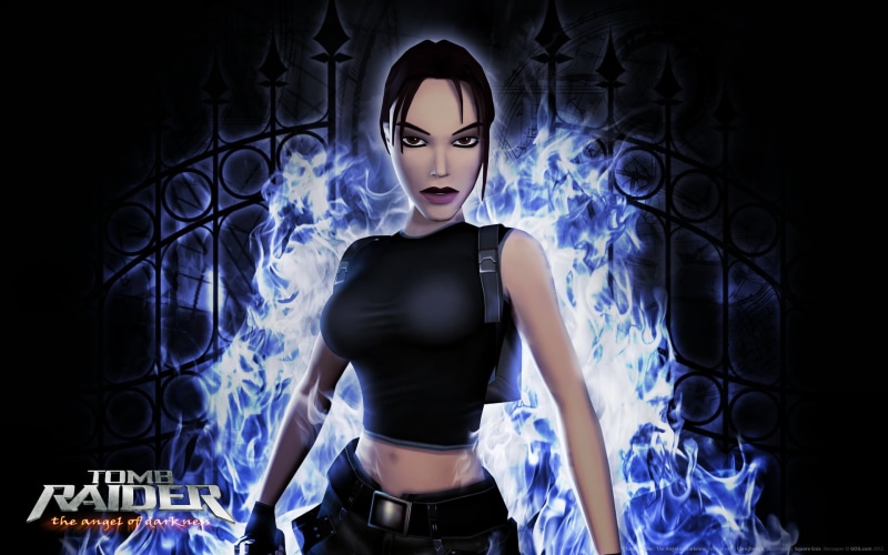 young women, Tomb Raider VI: The Angel of Darkness, black background, light - natural phenomenon, front view, video games, waist up, women, Lara Croft