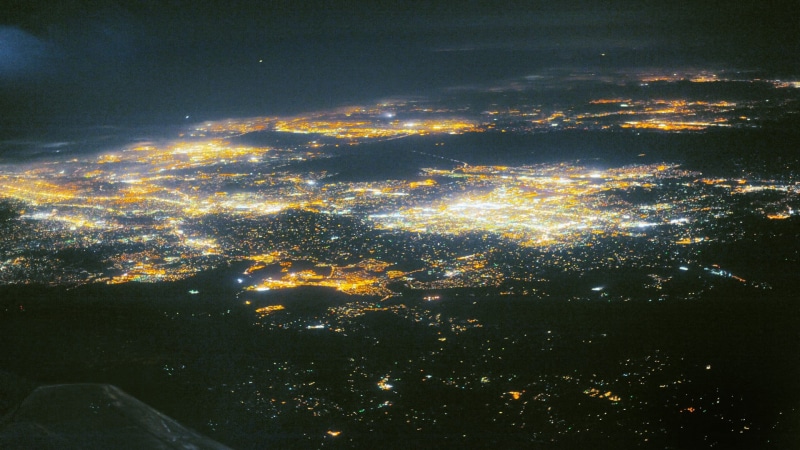 astronomy, sea, space, glowing, Fear the Walking Dead, high angle view, pollution, power in nature, black, night, cloud - sky, star - space, buildings