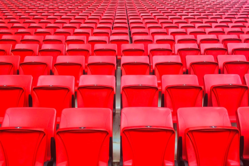 repetition, full frame, movie theater, event, red, absence, auditorium, large group of objects, theater, arts culture and entertainment, stadium, seat